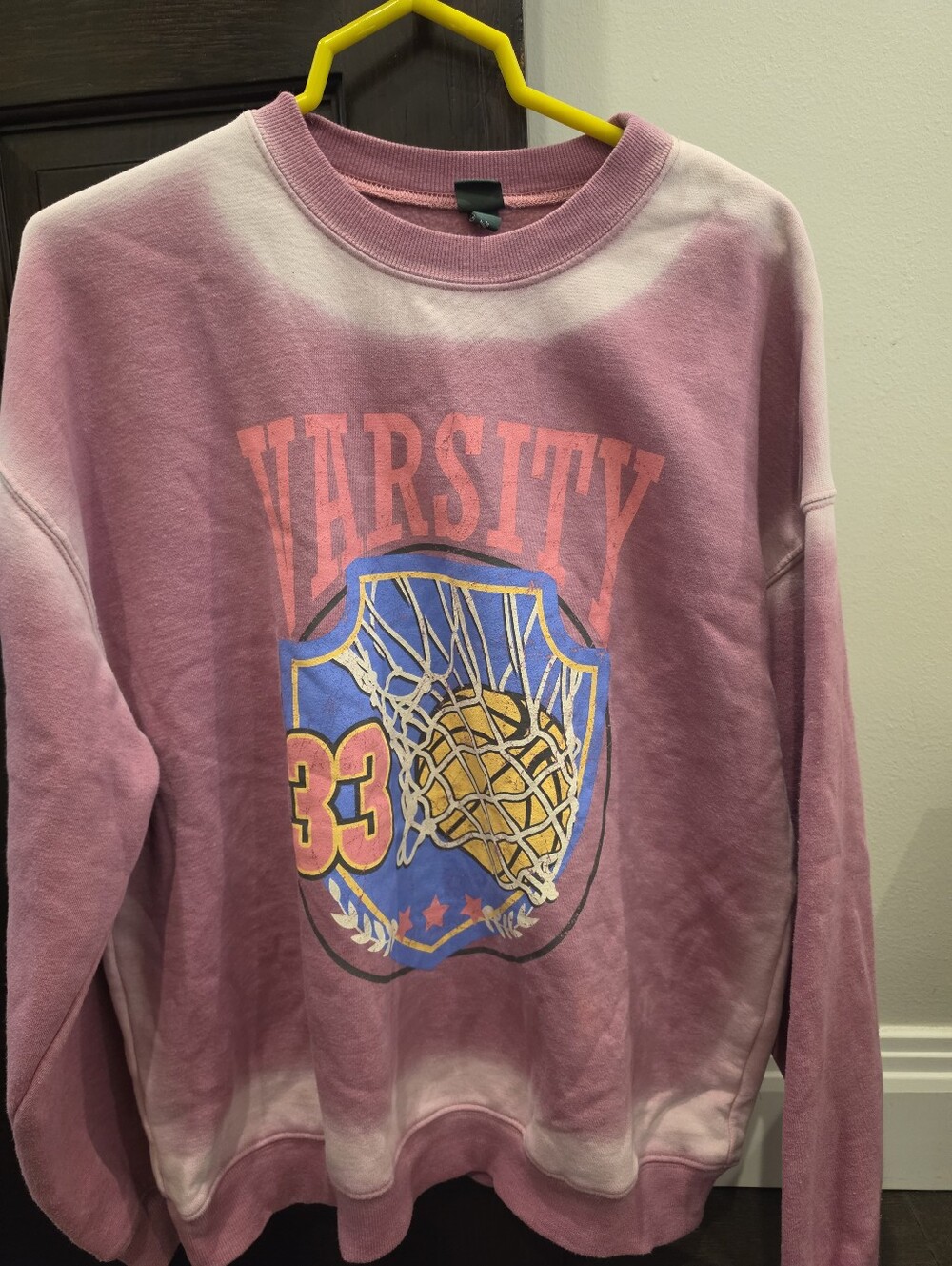 Able Pink Dip-Dye Basketball Graphic Sweatshirt